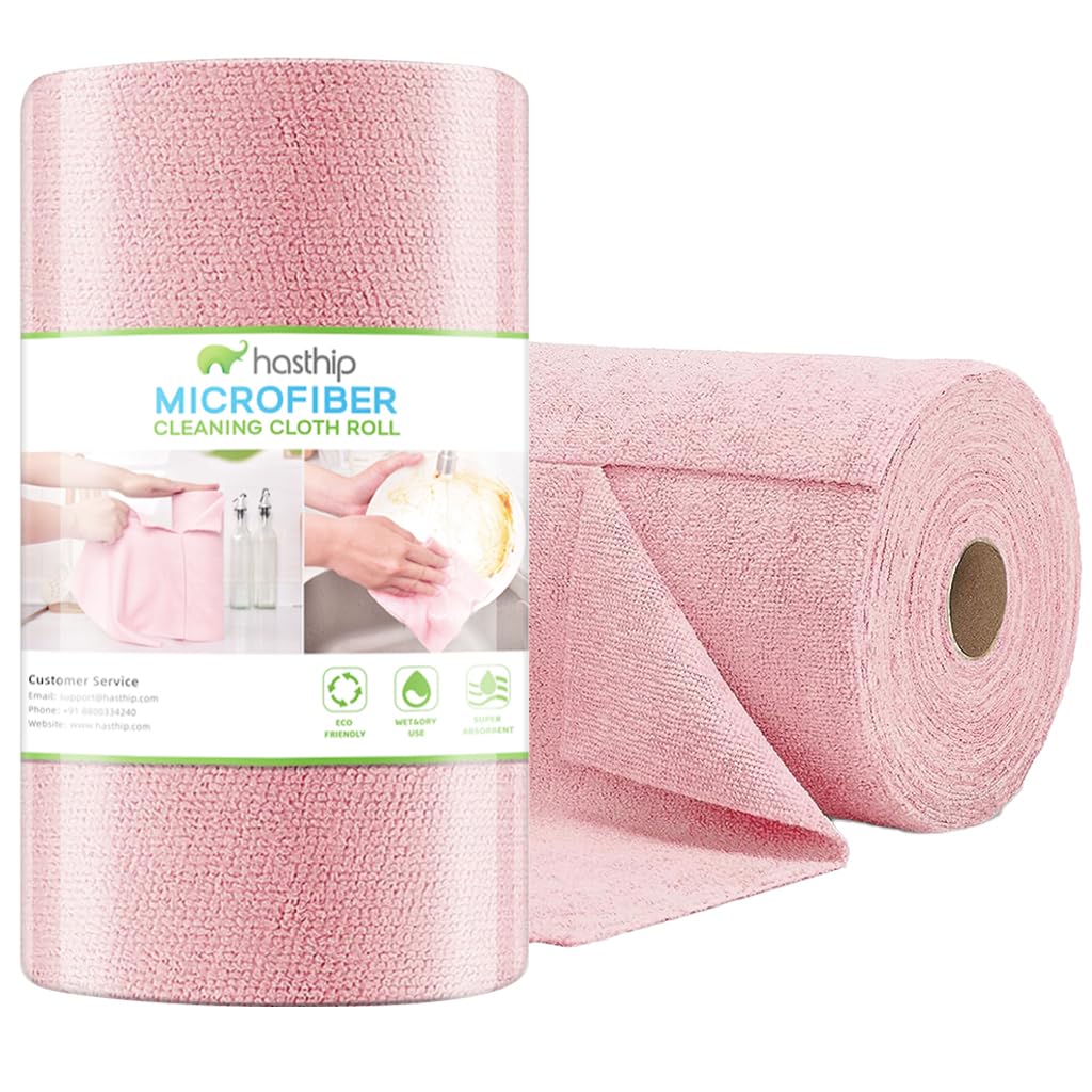 HASTHIP® 50 Pack Microfiber Cleaning Cloth Pre-Cut Tear Away Roll Wipes Dusting Highly Absorbent Reusable Multipurpose 25x25cm 3 PCS HASTHIP® 50 Pack Microfiber Cleaning Cloth Pre-Cut Tear Away Roll Wipes Dusting Highly Absorbent Reusable Multipurpose 25x25cm 3 PCS